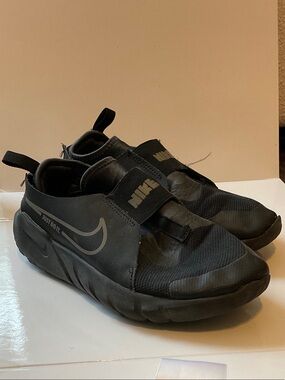 Nike Black Slip-On Mesh Sneakers with Reflective Swoosh